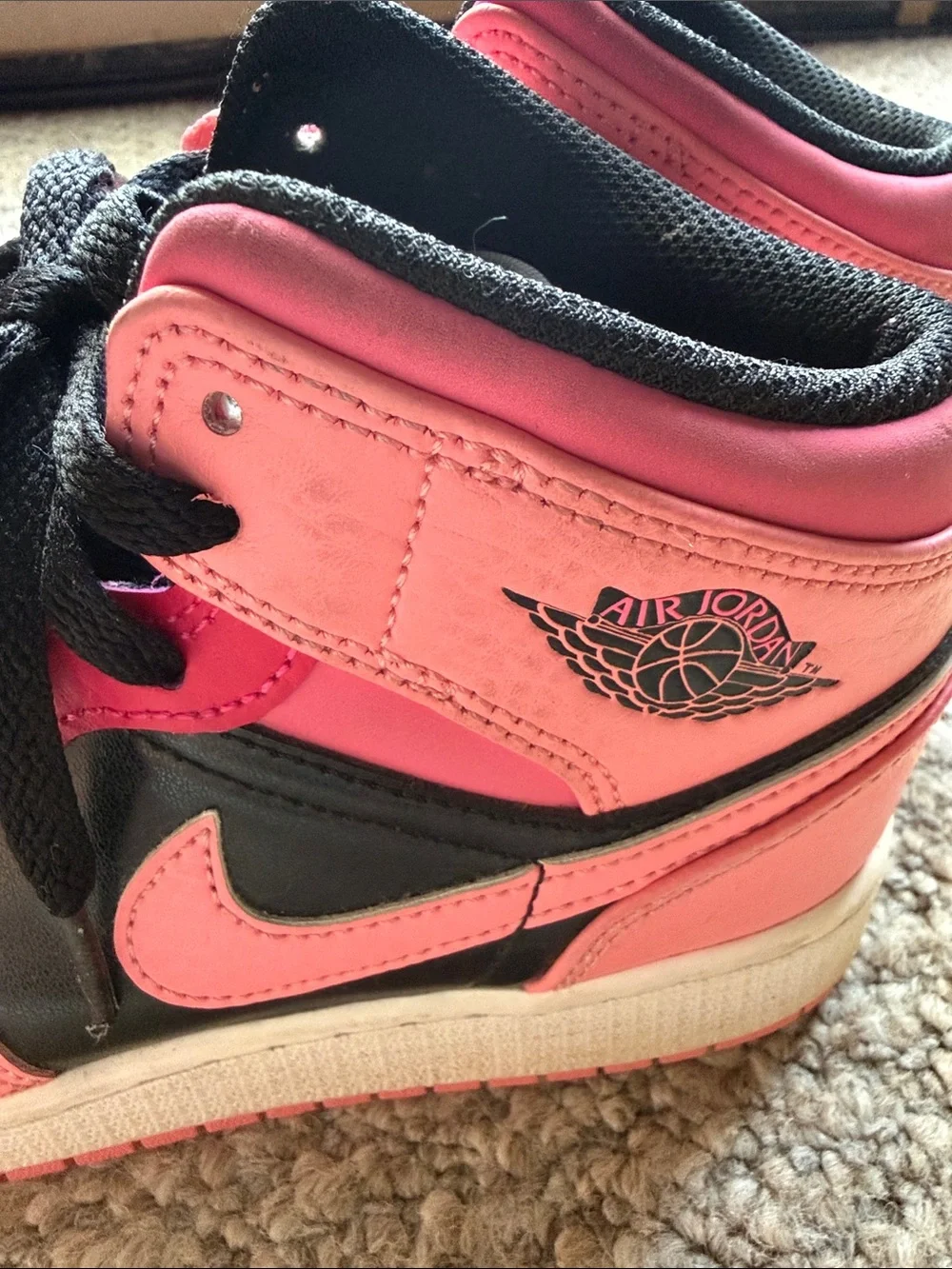Jordan Kids' High-Top Sneakers in Pink and Black